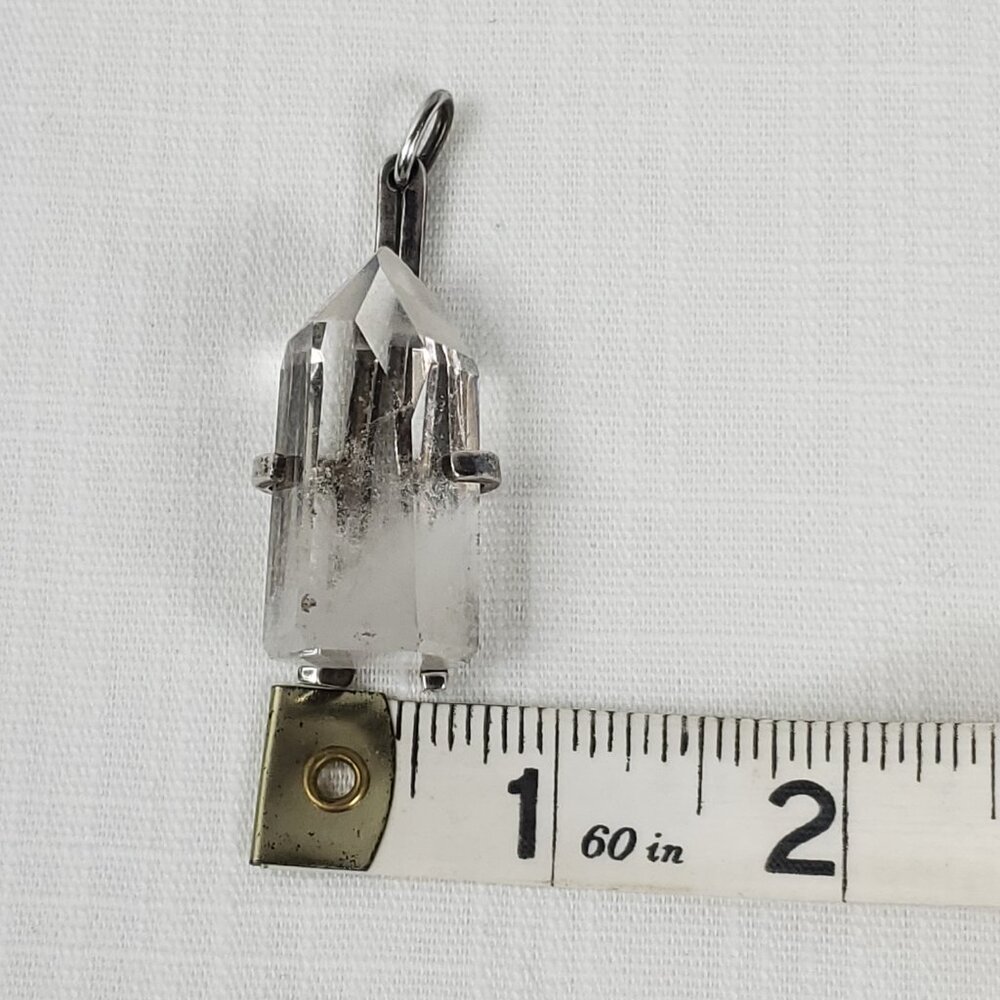 Gorgeous Large Crystal Quartz Pendant W/Sterling Silver 925 Crystal Holder - Picture 7 of 8